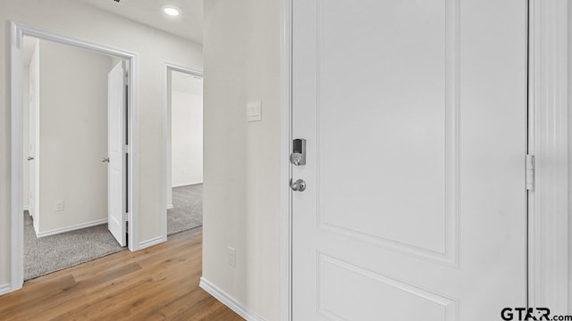 490 Burnett Trl, Canton, TX 75103 - hallway with wood finished floors and recessed lighting