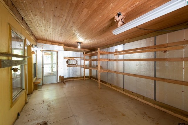 interior space with wooden ceiling