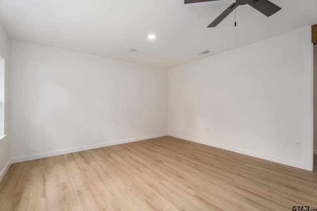 304 Hanks St, Whitehouse, TX 75791 - spare room featuring light wood-type flooring, a ceiling fan, and recessed lighting