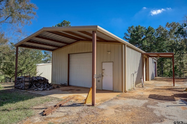 view of garage