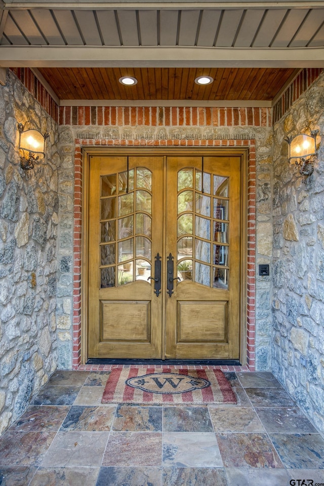 entrance to property with french doors