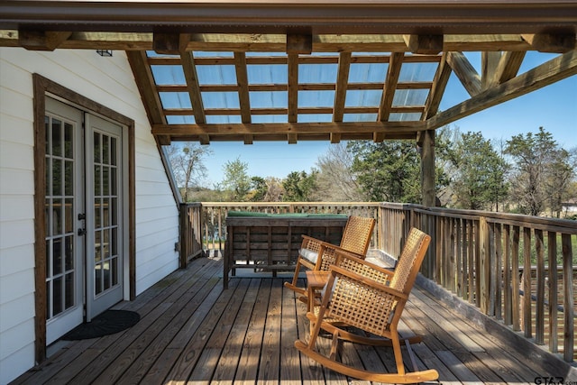deck with french doors