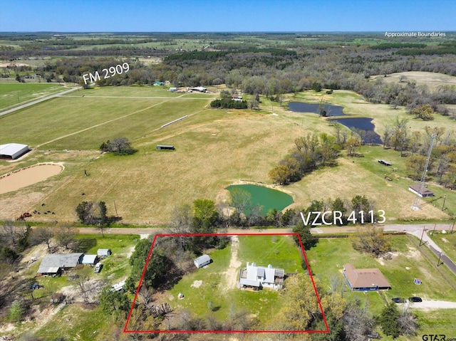 bird's eye view featuring a rural view