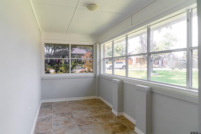 view of unfurnished sunroom