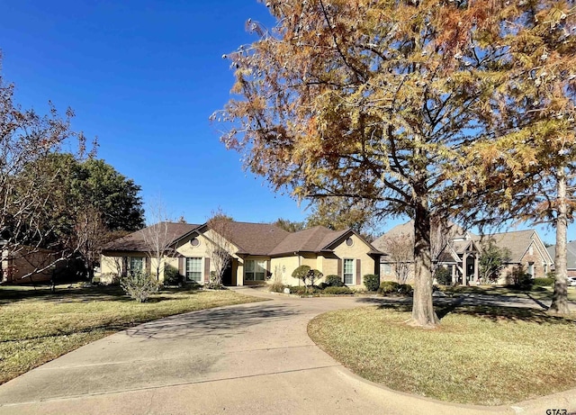 ranch-style home with a front yard