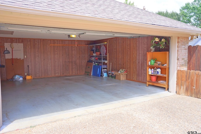 garage featuring a garage door opener