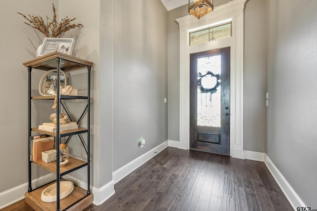 2921 Guinn Farms Rd, Tyler, TX 75707 - foyer entrance with dark wood finished floors and baseboards