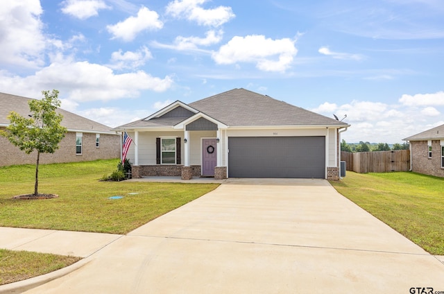 901 Martin St, Chandler, TX 75758 - craftsman-style home with brick siding, driveway, an attached garage, and roof with shingles