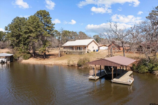 160 Lookout Point Dr, Grapeland, TX 75844 - dock area featuring a water view and boat lift