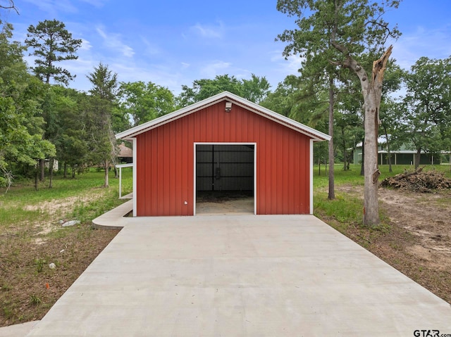 view of garage