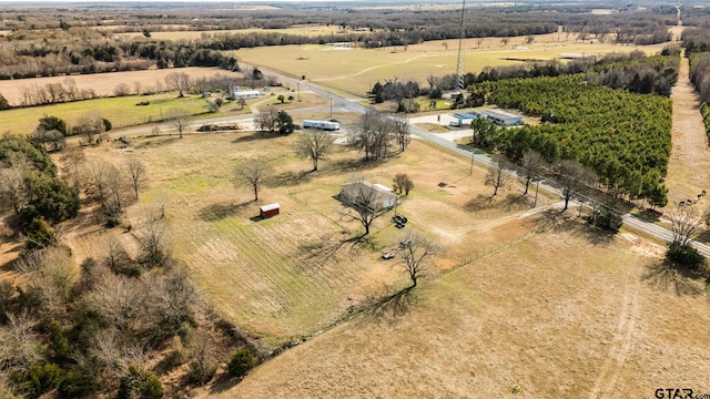 bird's eye view featuring a rural view