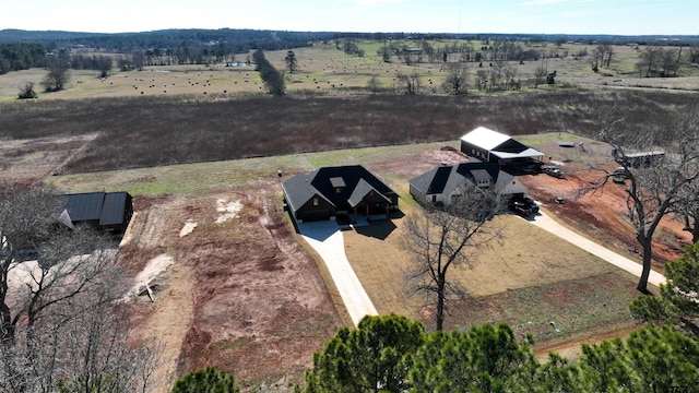 drone / aerial view featuring a rural view