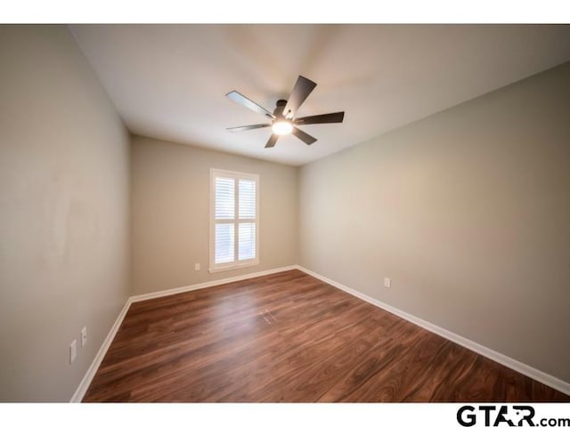 411 Lakeview St, Whitehouse, TX 75791 - unfurnished room with a ceiling fan and wood finished floors