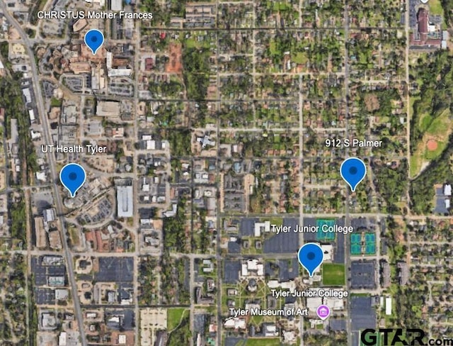 912 S Palmer Ave, Tyler, TX 75701 - aerial overview of property's location