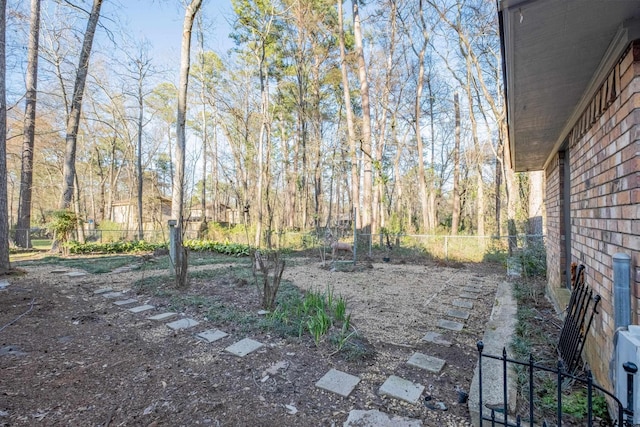 view of yard with fence