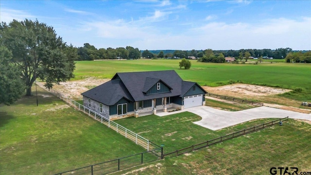 aerial view with a rural view