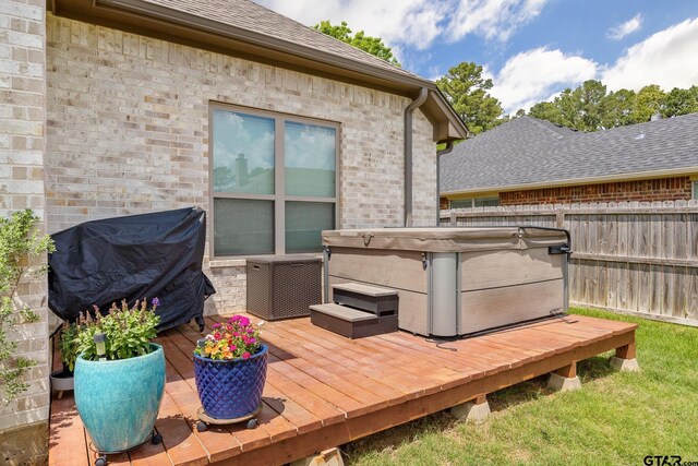 9157 Teal Flight Way, Tyler, TX 75703 - deck with a hot tub and fence