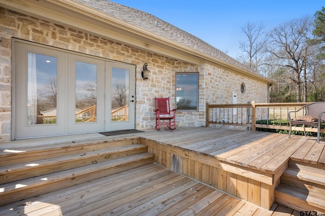 deck with french doors