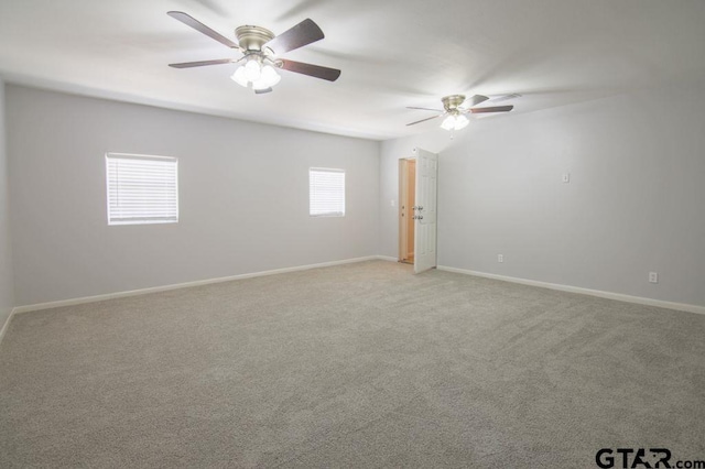 12595 Oneall St, Tyler, TX 75704 - unfurnished room with ceiling fan, light carpet, and baseboards