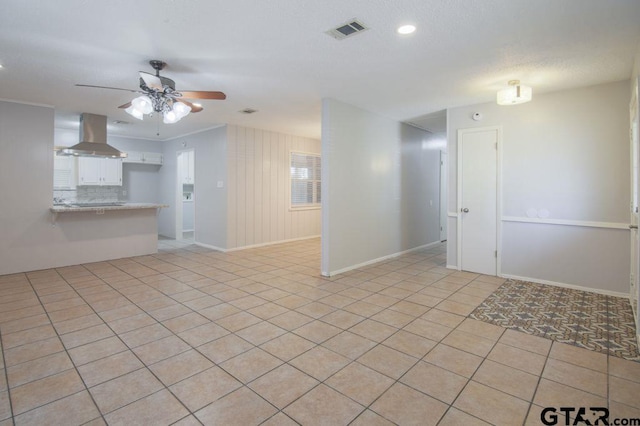 12595 Oneall St, Tyler, TX 75704 - empty room with ceiling fan, baseboards, light tile patterned floors, crown molding, and recessed lighting