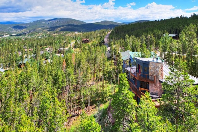 bird's eye view with a mountain view