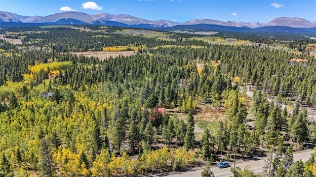 birds eye view of property with a mountain view