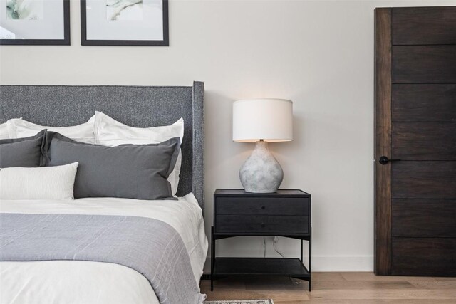 bedroom featuring light hardwood / wood-style flooring