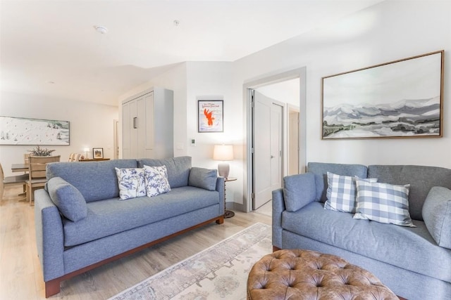 living room featuring light hardwood / wood-style flooring