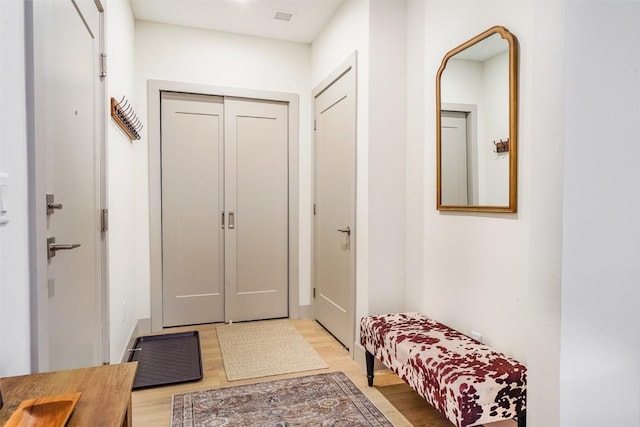 interior space with light hardwood / wood-style flooring