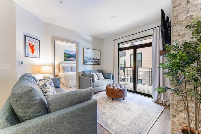 living room featuring hardwood / wood-style floors