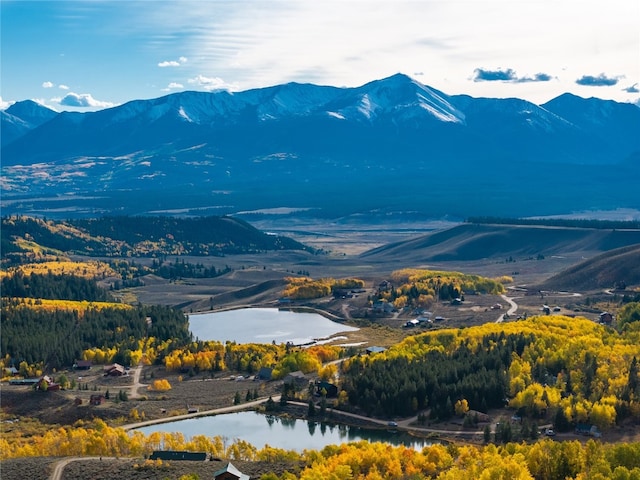 mountain view with a water view