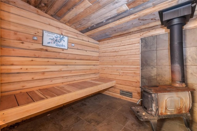 view of sauna