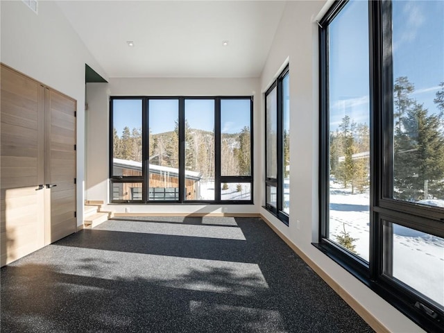 interior space with vaulted ceiling and plenty of natural light