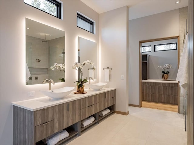 bathroom featuring vanity and tile patterned floors