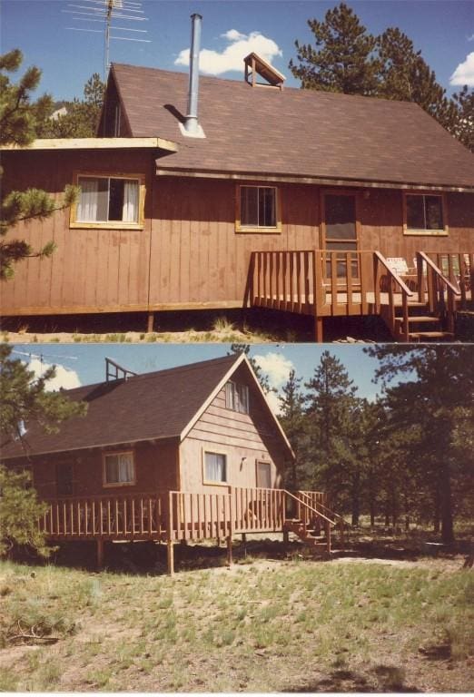 rear view of property with a deck