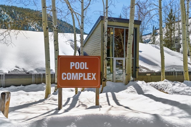 view of community sign