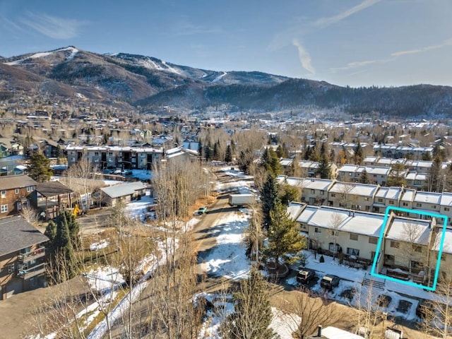 exterior space featuring a mountain view