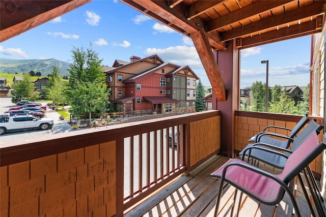 balcony with a mountain view