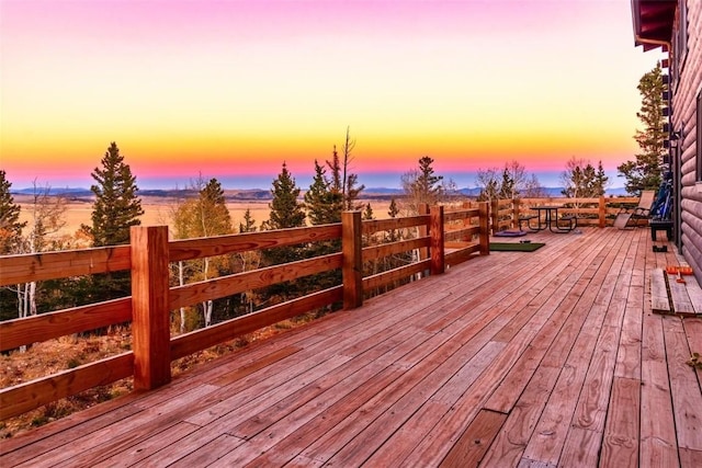 view of deck at dusk