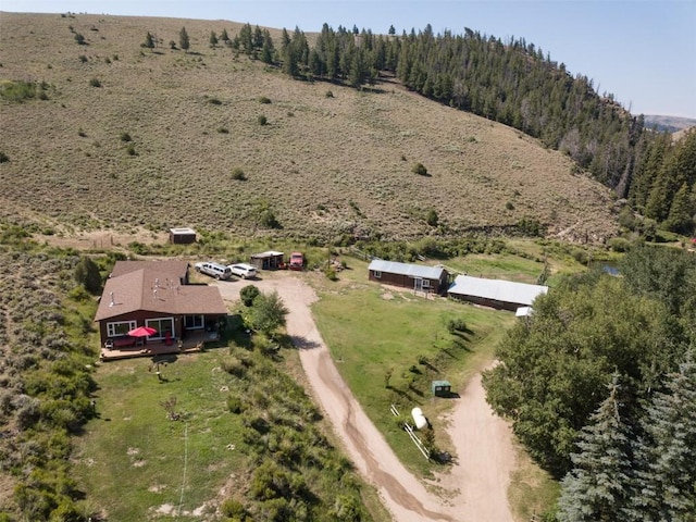 aerial view with a rural view