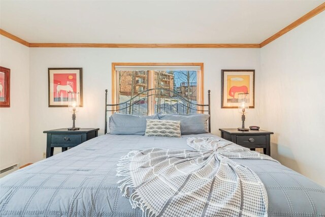 bedroom featuring ornamental molding