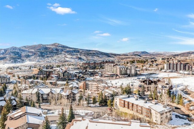 aerial view featuring a mountain view