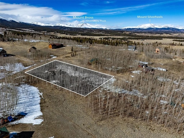 bird's eye view with a mountain view