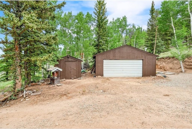 view of garage