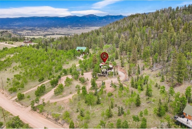 bird's eye view featuring a mountain view