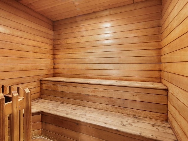 view of sauna