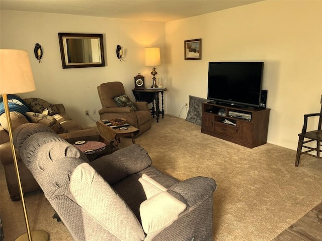 view of carpeted living area