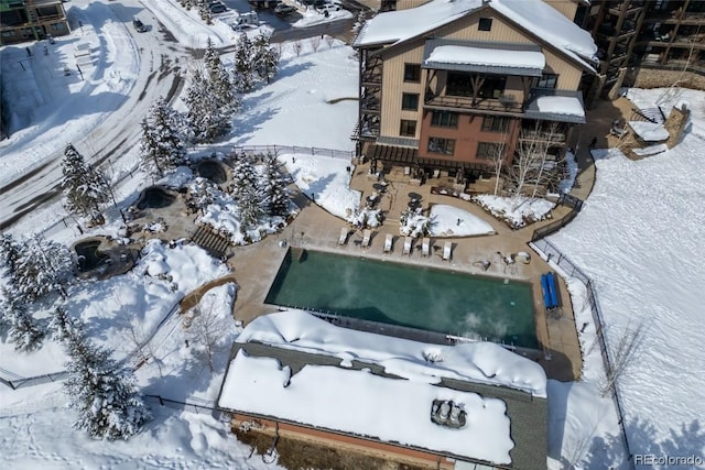 view of snowy aerial view