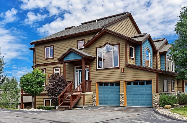 view of front of house with a garage