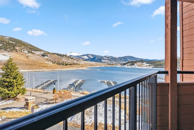 view of water feature with a mountain view